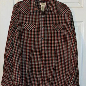 As Real As Wrangler Plaid Western Shirt Long Sleeve Snap Button Up L